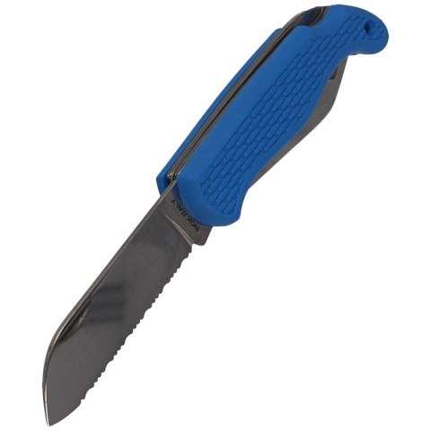 Nóż składany żeglarski MAC Coltellerie Boat 2 Blue PP/TPE, Satin W 1.4034 (MC BOT2.B)