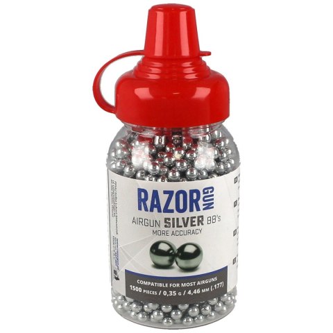 Śrut BBs RazorGun Silver 4.46mm, 1500szt (337-001) Śrut BBs RazorGun Silver 4.46mm, 1500szt (337-001)