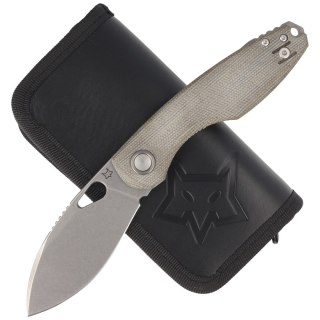 Nóż składany FOX Chilin OD Green Canvas Micarta, Stonewashed M398 by Jesper Voxnæs (FX-530 MOD)