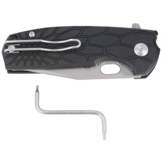 Nóż składany FOX Core Tanto Black FRN, Acid Stone Washed N690Co by Jesper Voxnæs (FX-612 BS)
