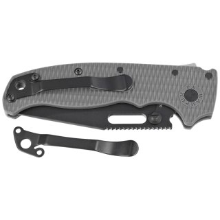 Nóż składany Demko AD20.5 Clip Point Grey Grivory, Black DLC D2 by Andrew Demko (205-D2-CP-DLC)