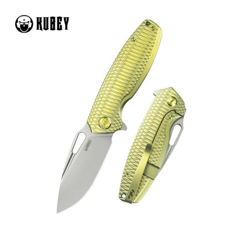 Nóż składany Kubey Tityus Gold Pattern Titanium, Beadblasted 14C28N (KB360G) Nóż składany Kubey Tityus Gold Pattern Titanium, Beadblasted 14C28N (KB360G)