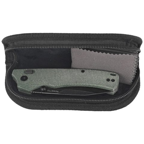 Nóż składany Remette WD107MGB Military Green Micarta, Black Titanium 14C28N Nóż składany Remette WD107MGB Military Green Micarta, Black Titanium 14C28N