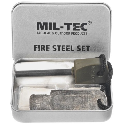 Zestaw survivalowy do rozpalania ognia Mil-Tec - Fire Steel Set (15275000) Zestaw survivalowy do rozpalania ognia Mil-Tec - Fire Steel Set (15275000)