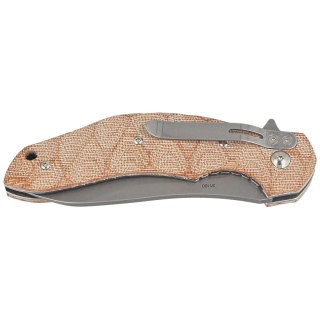 Nóż składany Fox Flipper Natural Micarta, Acid Stonewashed N690Co by Jens Ansø (FX-302 MIN)