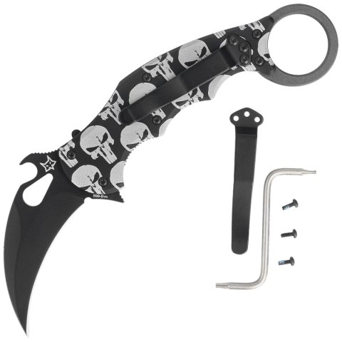 Nóż składany Fox The Skull Karambit Black Aluminium, Black N690Co (FX-599 ALB-5) Nóż składany Fox The Skull Karambit Black Aluminium, Black N690Co (FX-599 ALB-5)