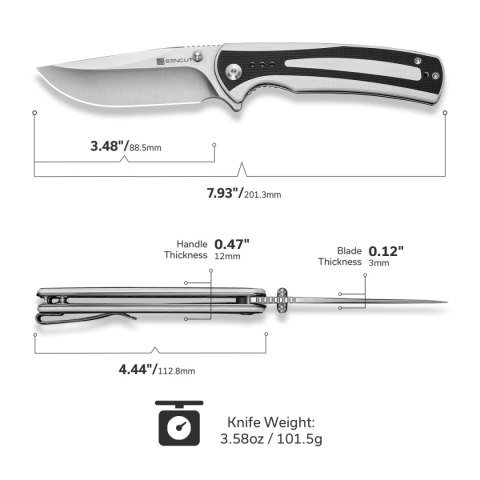 Nóż składany Sencut Regnator White/Black G10, Satin 9Cr18MoV (S24057-3) Nóż składany Sencut Regnator White/Black G10, Satin 9Cr18MoV (S24057-3)