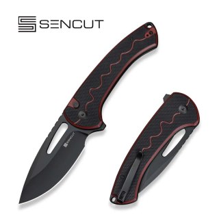 Nóż składany Sencut Squiggy Burgundy/Black G10, Black 9Cr18MoV (S24082A-3)