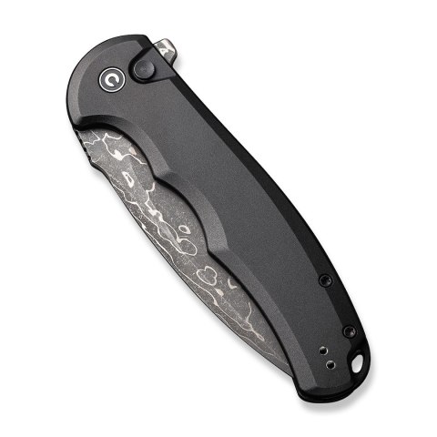 Nóż CIVIVI Button Lock Praxis Alu Black Damast Nóż CIVIVI Button Lock Praxis Alu Black Damast