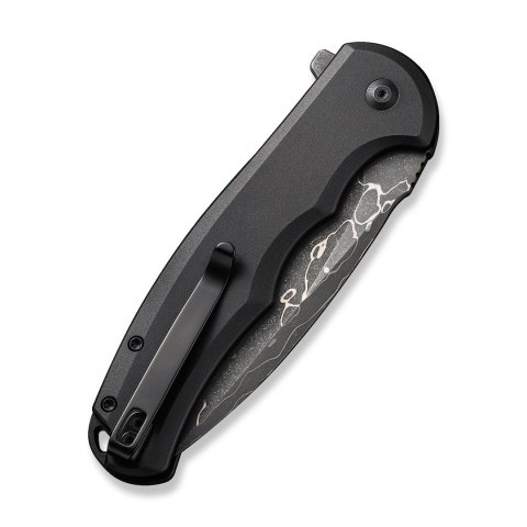 Nóż CIVIVI Button Lock Praxis Alu Black Damast Nóż CIVIVI Button Lock Praxis Alu Black Damast