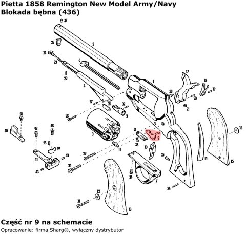 Blokada bębna Pietta 1858 Remington New Model Army (436) Blokada bębna Pietta 1858 Remington New Model Army (436)