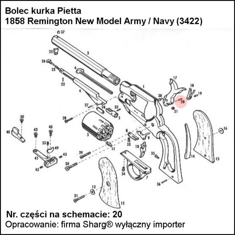 Bolec kurka Pietta 1858 Remington, 1862 Spiller & Burr (3422) Bolec kurka Pietta 1858 Remington, 1862 Spiller & Burr (3422)