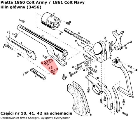Klin główny rewolwer Pietta 1851 Colt REB Nord Navy, 1860 Colt Army, 1861 Colt Navy (3456) Klin główny rewolwer Pietta 1851 Colt REB Nord Navy, 1860 Colt Army, 1861 Colt Navy (3456)