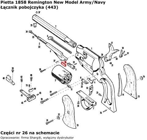 Łącznik pobojczyka Pietta 1858 Remington New Model Army (443) Łącznik pobojczyka Pietta 1858 Remington New Model Army (443)