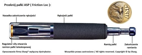 Pałka teleskopowa ASP F16BF Friction 16'' Foam, Black Chrome (52211) Pałka teleskopowa ASP F16BF Friction 16'' Foam, Black Chrome (52211)