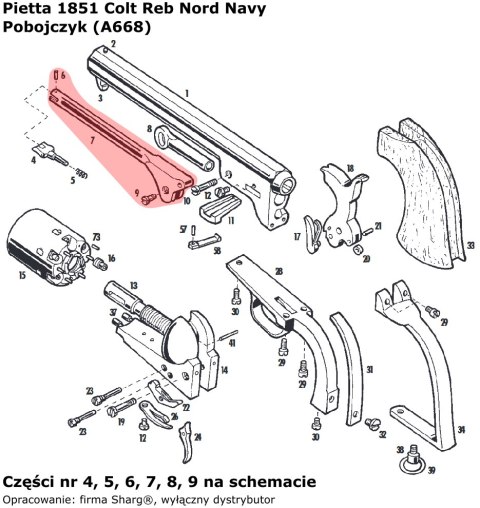 Pobojczyk rewolwer Pietta 1851 Colt Reb Nord Navy (A668) Pobojczyk rewolwer Pietta 1851 Colt Reb Nord Navy (A668)