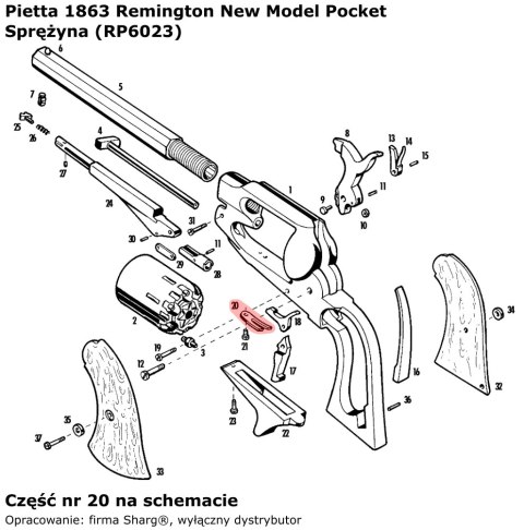 Sprężyna Pietta 1863 Remington Pocket (RP6023) Sprężyna Pietta 1863 Remington Pocket (RP6023)