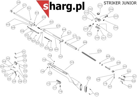 Dźwignia naciągu do wiatrówki Hatsan STRIKER JUNIOR (556) Dźwignia naciągu do wiatrówki Hatsan STRIKER JUNIOR (556)