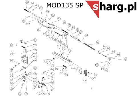 Sprężyna bezpiecznika spustu do wiatrówki Hatsan MOD 33-155, Dominator 200, Proxima (118)