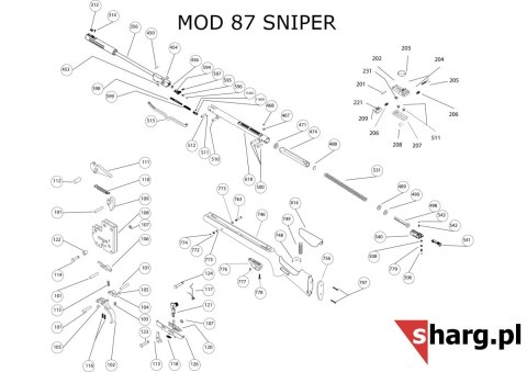 Śruba mocująca kabłąk przednia do Hatsan MOD 33-155, Dominator 200, Striker, Proxima (777)