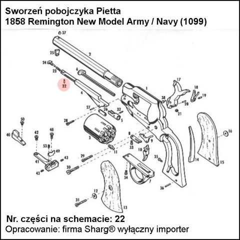 Sworzeń pobojczyka Pietta 1858 Remington, 1862 Spiller & Burr (1099) Sworzeń pobojczyka Pietta 1858 Remington, 1862 Spiller & Burr (1099)