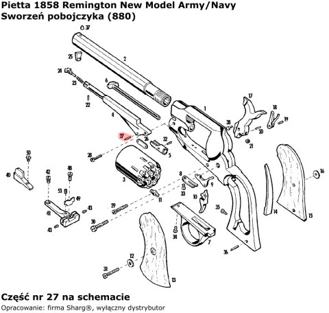 Sworzeń pobojczyka Pietta 1858 Remington New Model Army (880) Sworzeń pobojczyka Pietta 1858 Remington New Model Army (880)