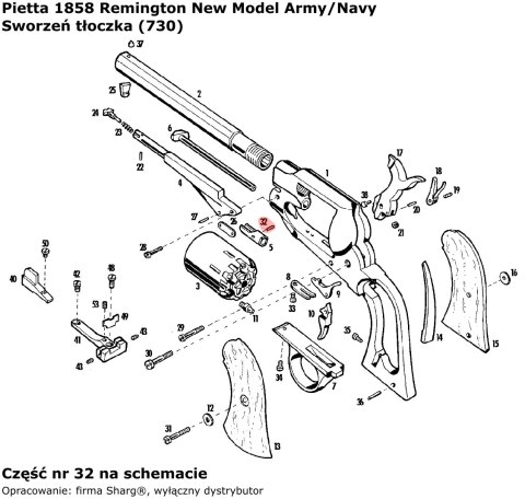 Sworzeń tłoczka pobojczyka Pietta 1858 Remington Model Army (730) Sworzeń tłoczka pobojczyka Pietta 1858 Remington Model Army (730)